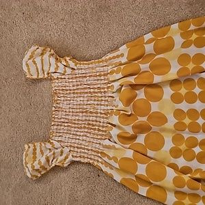 Yellow & White poka dot blouse